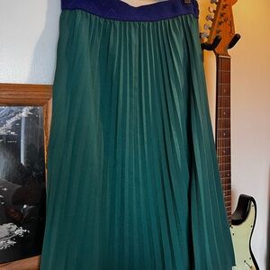 LuLaRoe Green Midi Pleated Skirt for Work